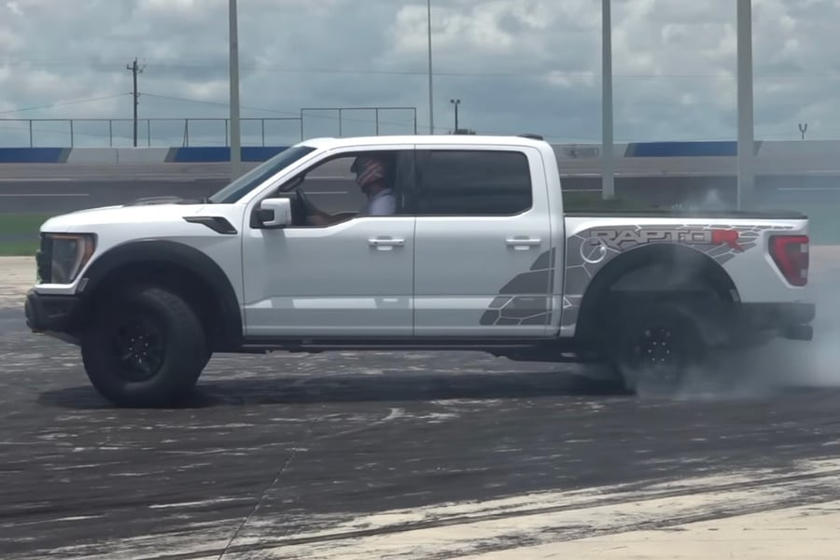 video, watch a ford f-150 raptor r become a drift car in the hands of cleetus mcfarland
