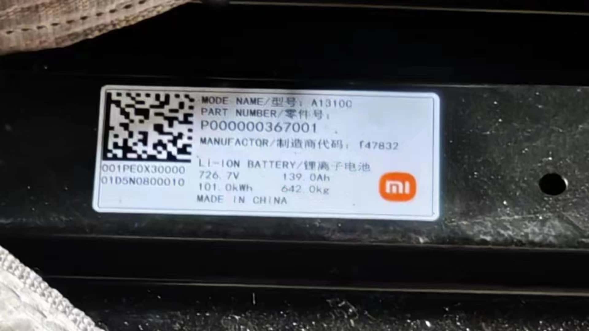 leaked photo shows xiaomi ev will have 101-kwh battery