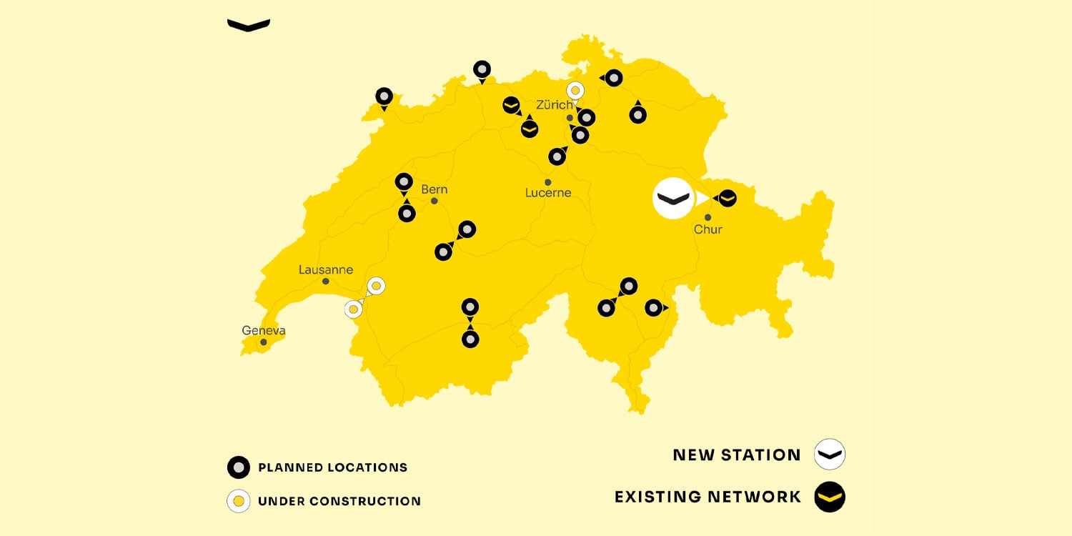 charging stations, fastned, graubünden, switzerland, fastned opens two charging parks in switzerland