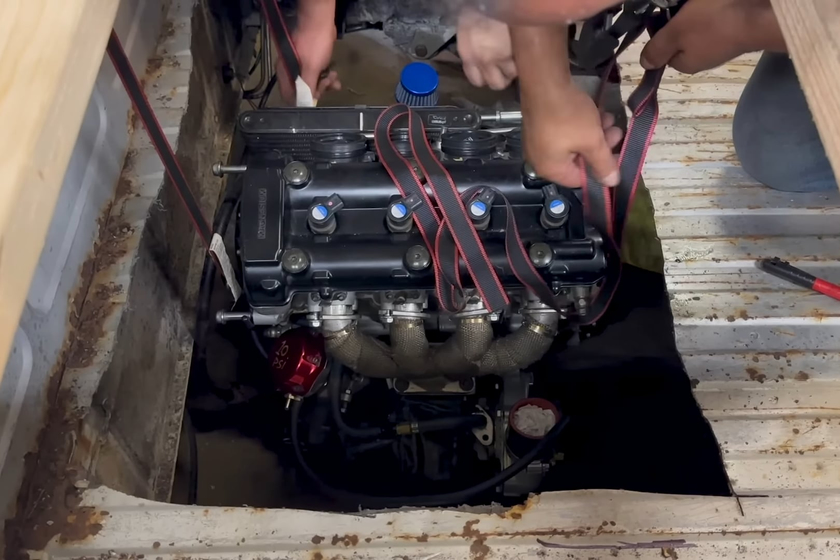 video, tuning, volkswagen rabbit pickup getting mid-mounted turbo hayabusa engine