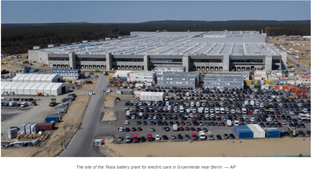 autos tesla, tesla lays out steps to building europe's biggest car plant