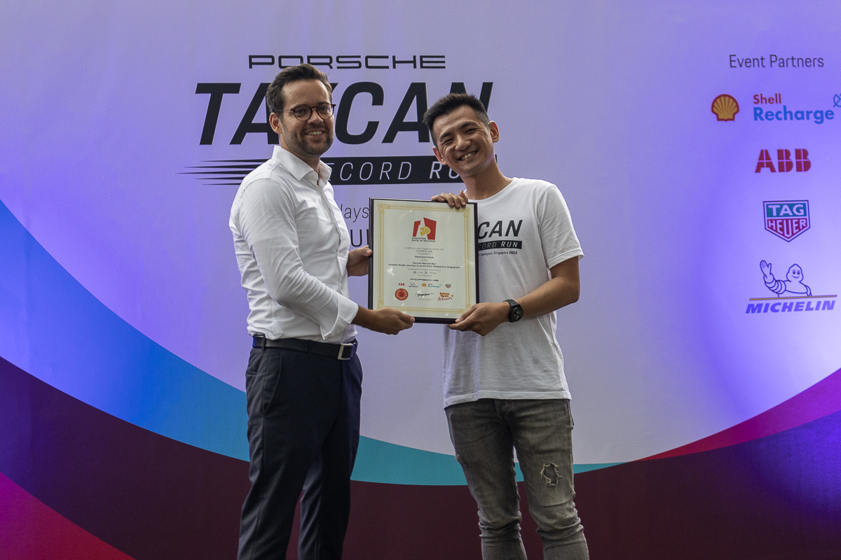 a porsche taycan makes a record run from thailand to singapore