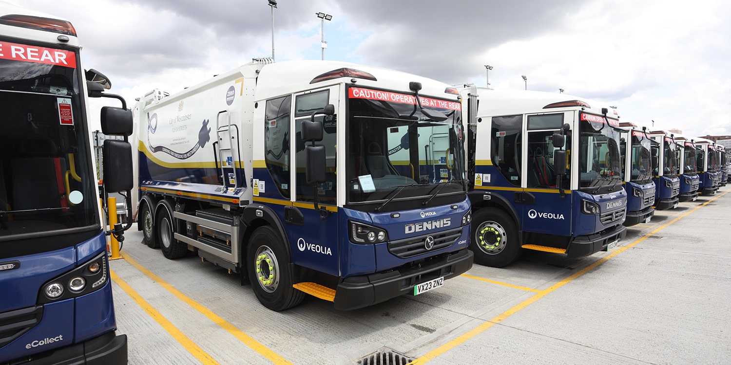 dennis eagle, electric trucks, london, veolia, westminster city to launch 45 electric refuse trucks