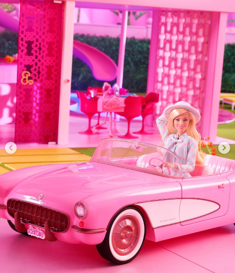 1, pink corvette only a bit player in big, bright barbie movie