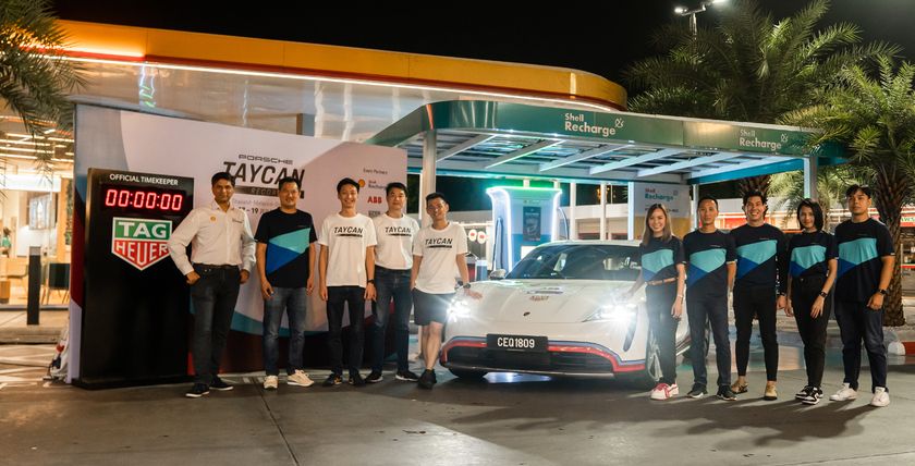autos porsche, porsche taycan 4s cross turismo sets record run from thailand to singapore