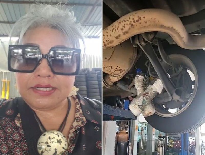 autos news, siti kasim discovers 'bomb-like' object under her car