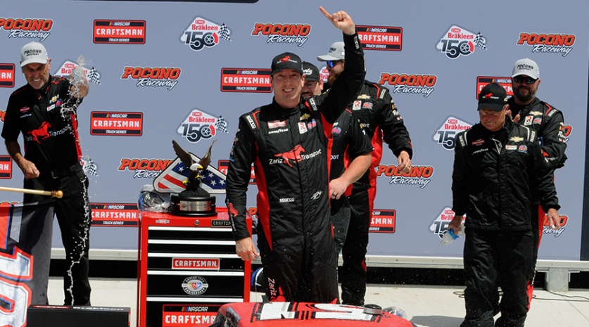 Busch Steals Pocono Truck Race For 100th KBM Victory