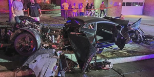 Driver Walks Away After Wedging Lamborghini Aventador Under Trailer in High-Speed Crash