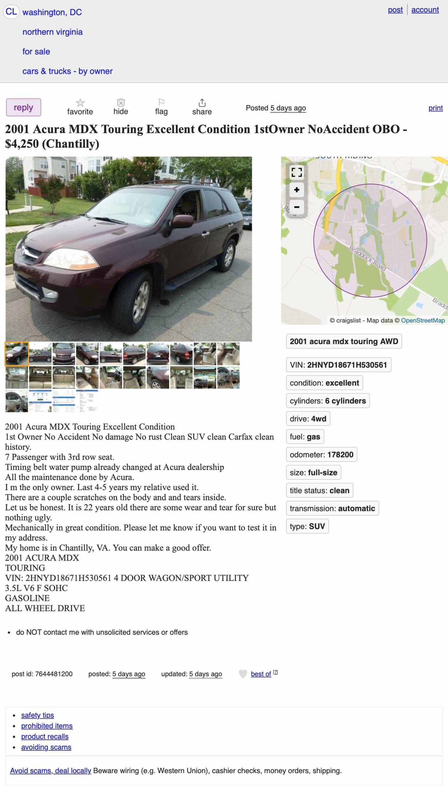 at $4,250, does this 2001 acura mdx touring offer three-rows worth of value?