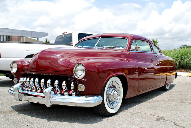 1950 Mercury, 1950s Cars, lead sled, Mercury, old car, white wall tires