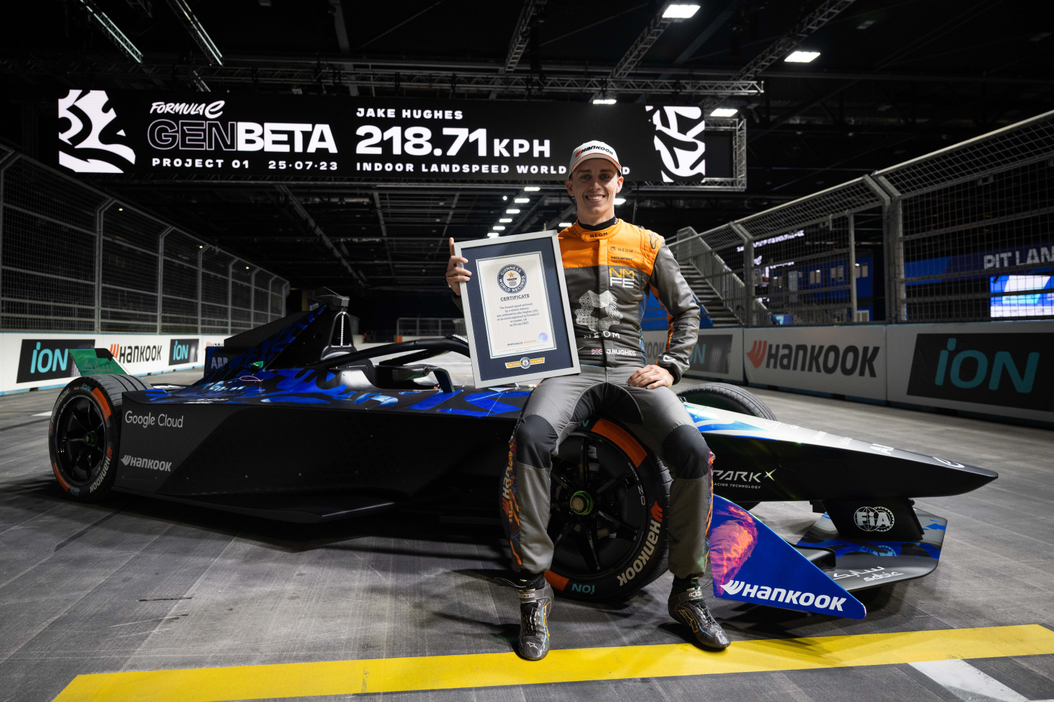 modded formula e car – and mc laren driver – break speed record