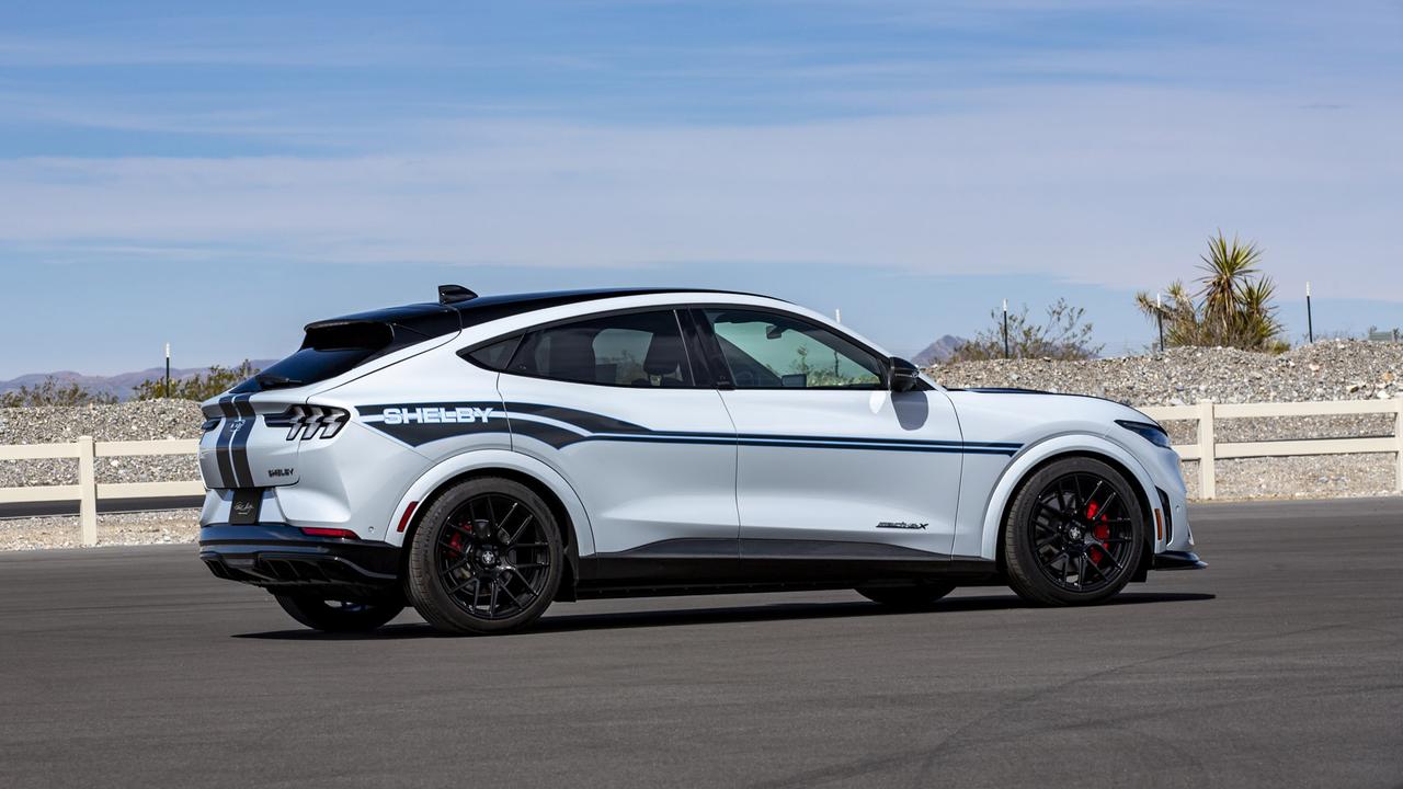 Expect the Shelby Mach-E to build on the appearance pack offered in Europe., Shelby is developing a high-performance Ford Mustang Mach-E., Technology, Motoring, Motoring News, Electric muscle cars in the fast lane