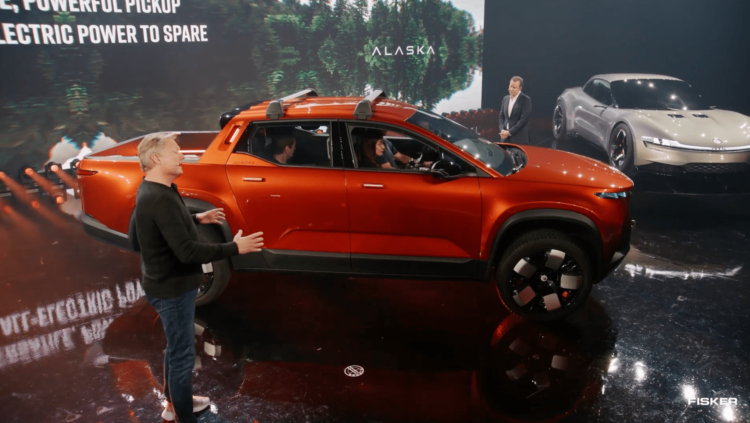 fisker shows off electric pick-up, four-door roadster and compact suv in latest event