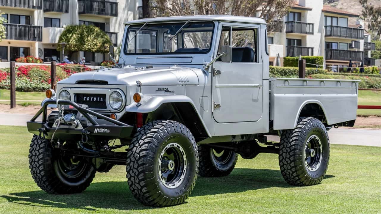 1965 toyota land cruiser fj45 pickup with ls1 v8 engine up for auction