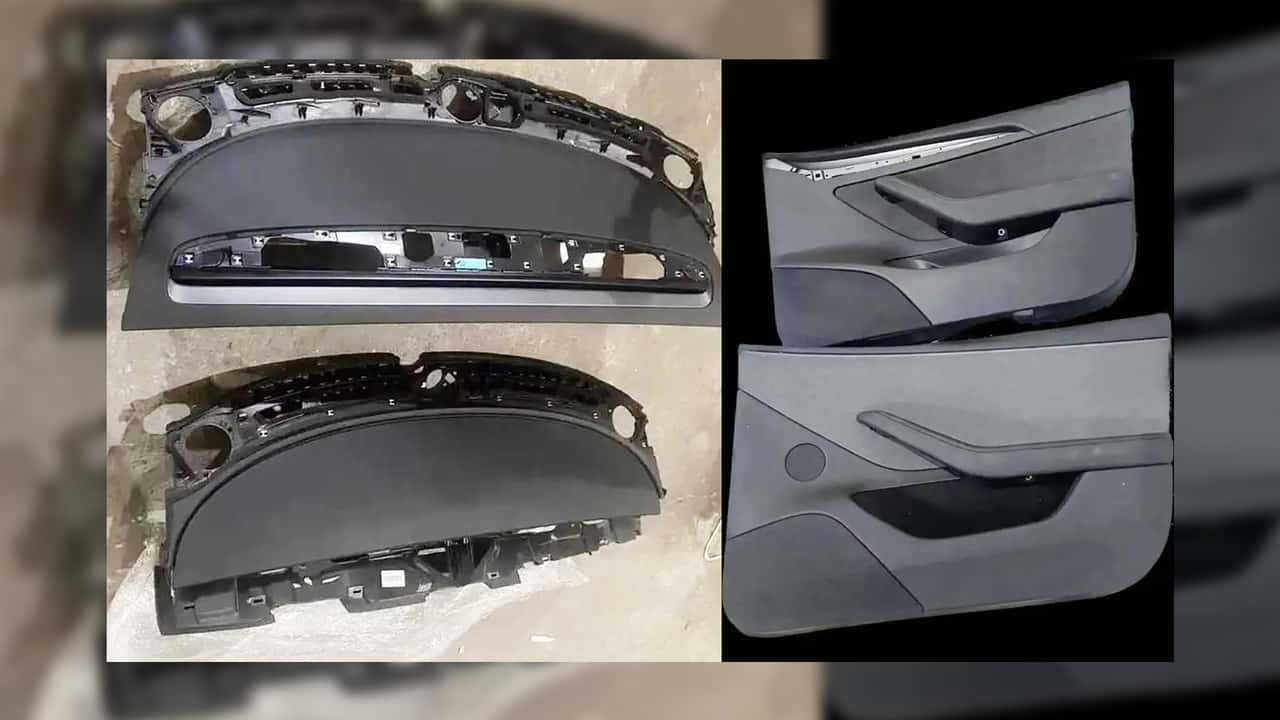 alleged tesla model 3 highland parts photos show redesigned dash, door cards