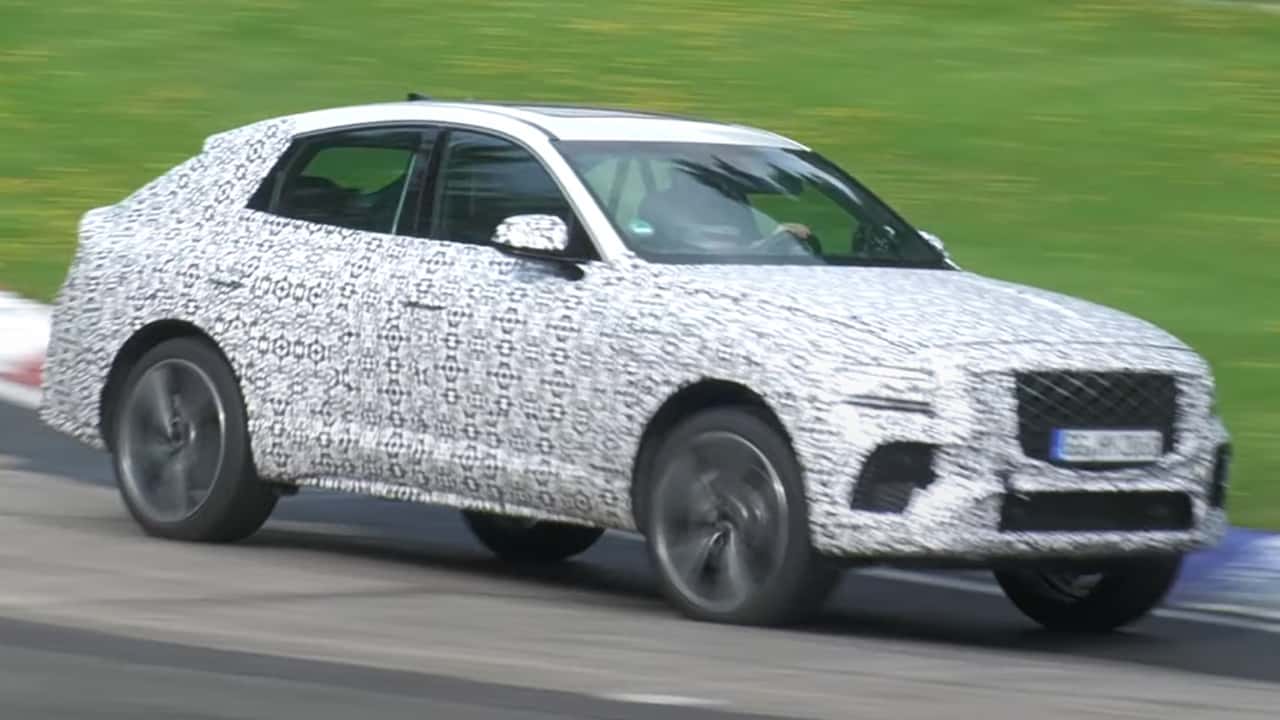 Genesis GV80 Coupe caught testing at Nurburgring race track in spy video.