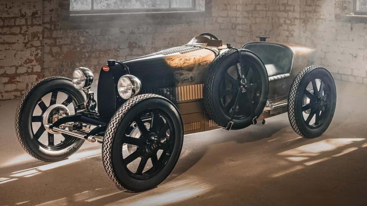 bugatti baby ii gets chiron golden era treatment to become tiny art car