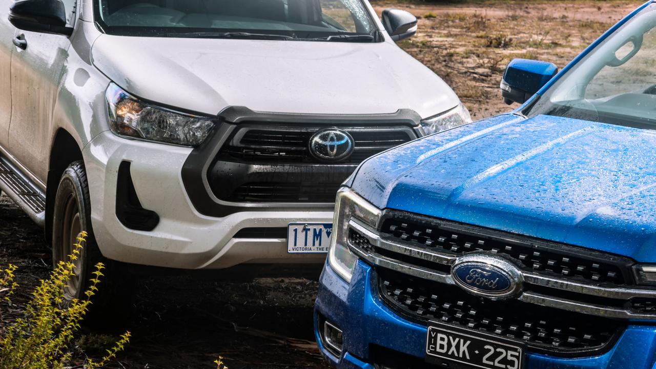 The Toyota HiLux and Ford Ranger are locked in a battle for sales supremacy. Picture: Thomas Wielecki., Technology, Motoring, Motoring News, Utes top sales figures as supply increases
