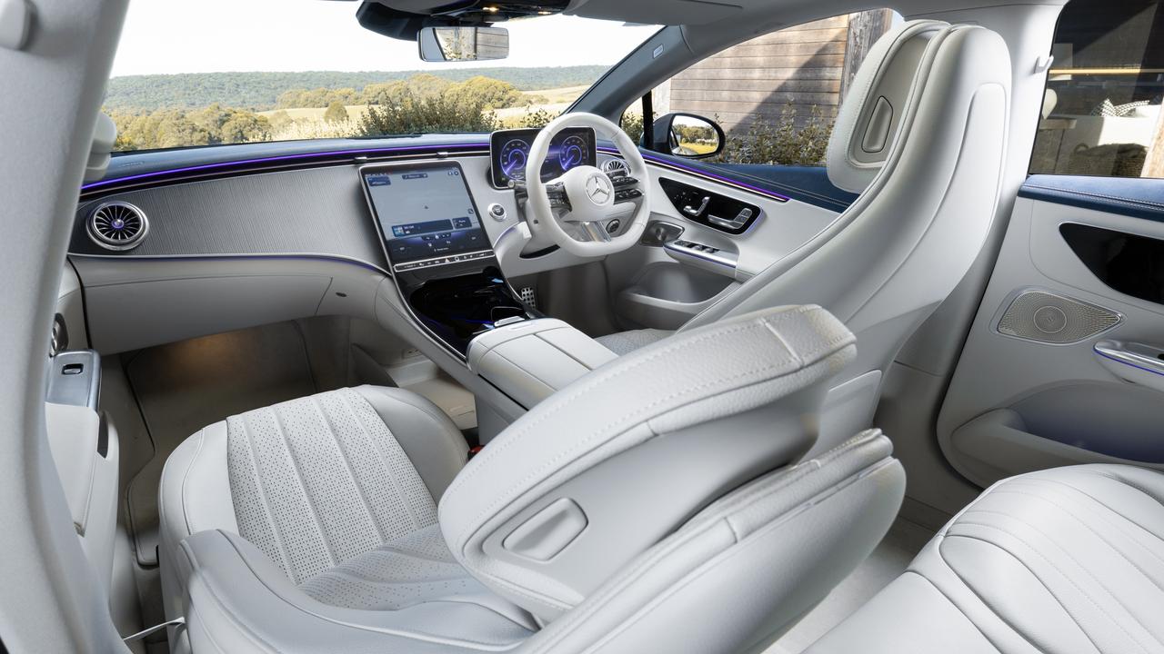 The EQE cabin is a luxurious space., The Mercedes-EQ EQE sedan delivers traditional luxury appeal., Technology, Motoring, Motoring News, Is an electric Mercedes the real deal?