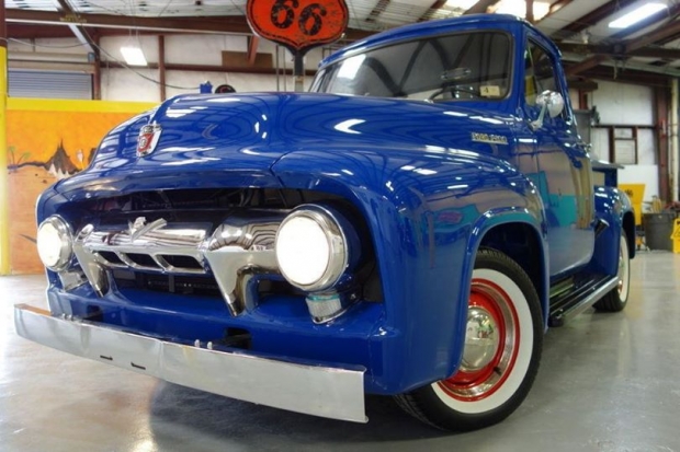 1954 Ford V8 | Pickup T, 1950s Cars, 1954 Ford V8, ford, pickup truck, white wall tires