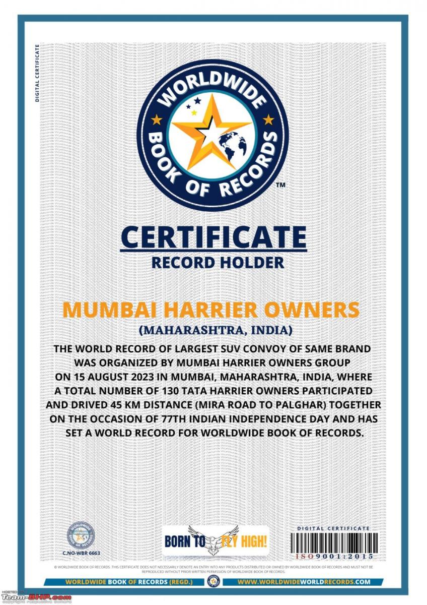130 Tata Harrier owners come together to set a new world record, Indian, Member Content, Tata Harrier, Tata, Record, SUVs