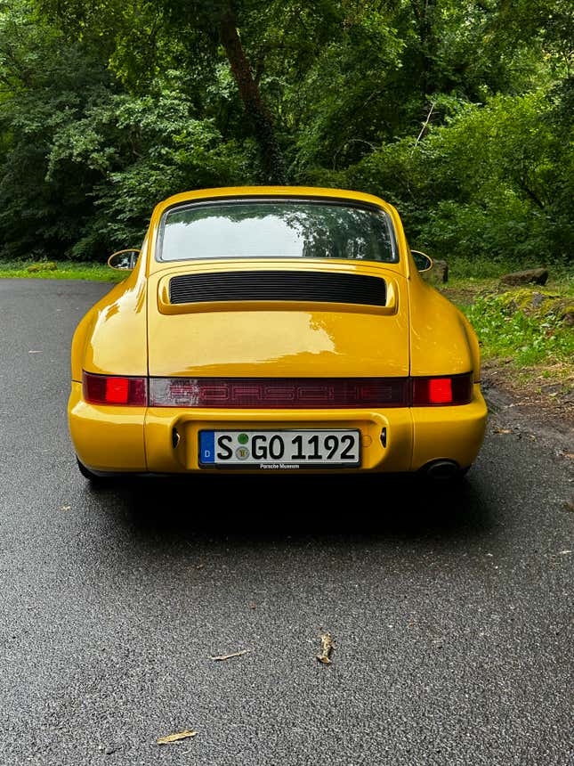 this 1992 porsche carrera 2 coupe clubsport prototype is exactly as yellow as it needs to be