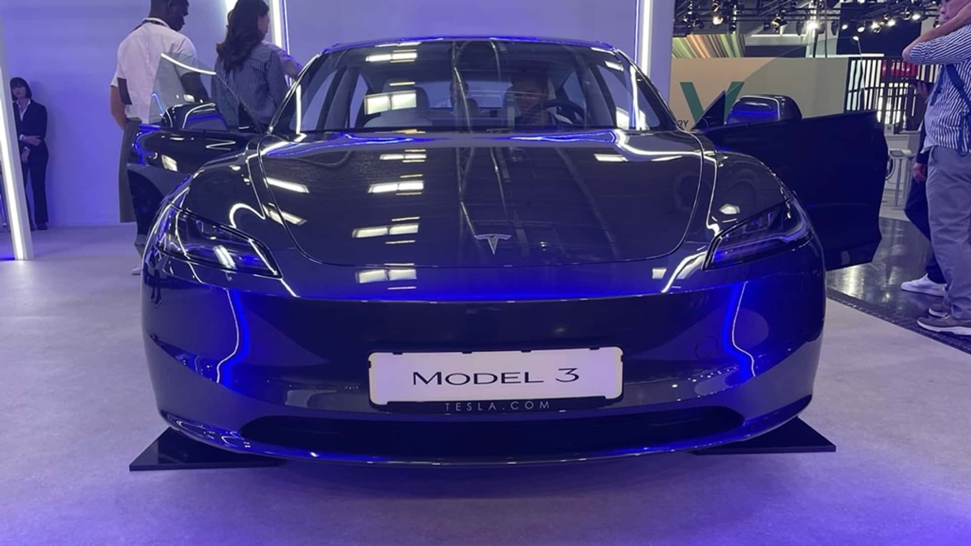thousands of new tesla model 3s ready for shipping at shanghai port