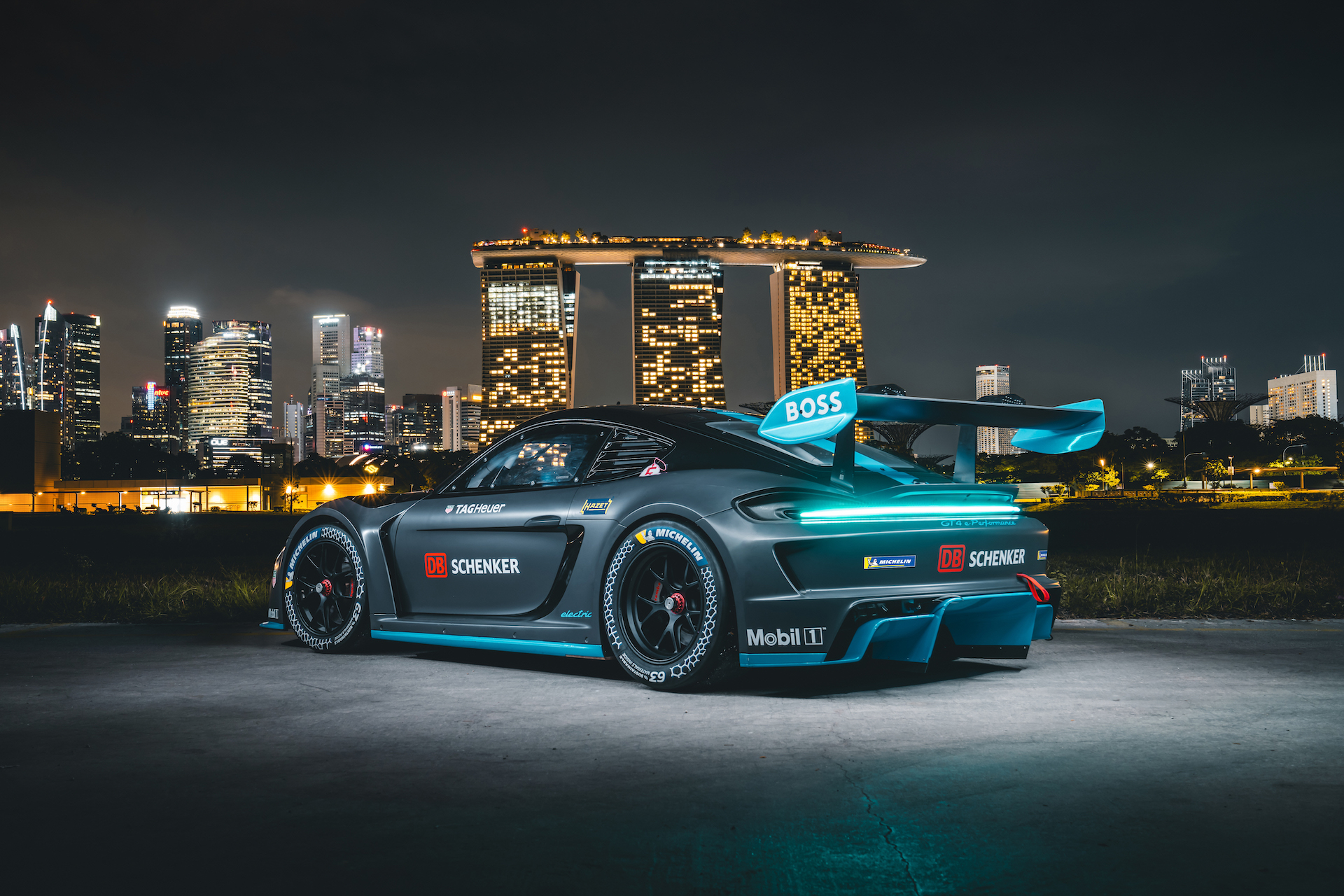 porsche 718 cayman gt4 e-performance unveiled in singapore: over 1,000 horses of insanity