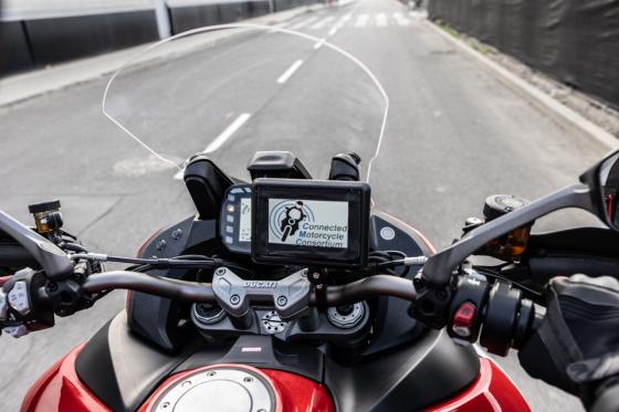 ducati, road safety, technology, ducati demonstrates road safety tech of ‘talking’ bikes and cars
