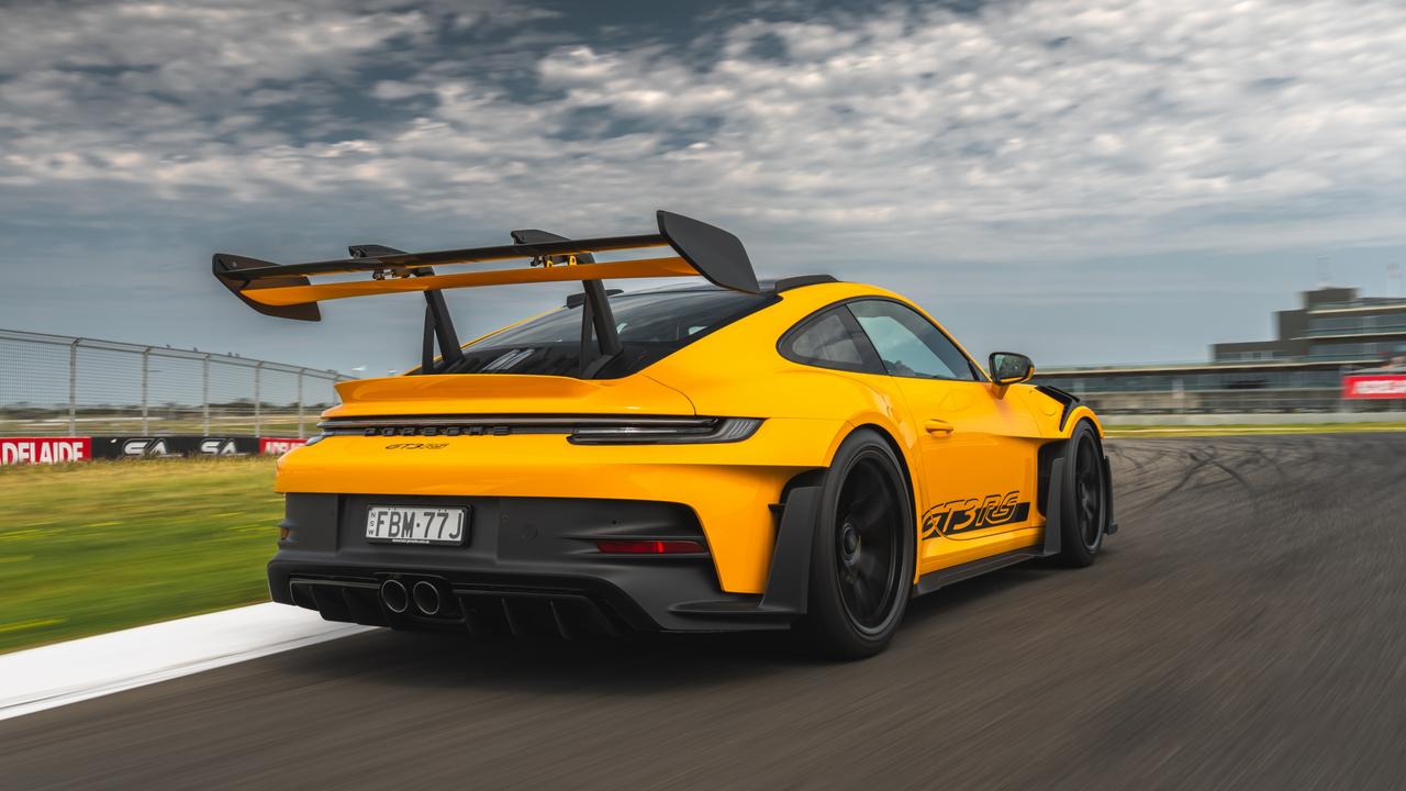 A huge wing helps the car turn corners - and turn heads., Porsche’s 911 GT3 RS has an uncomproming approach to aerodynamics., Technology, Motoring, Motoring News, Why the Porsche 911 GT3 RS is the wildest car on sale
