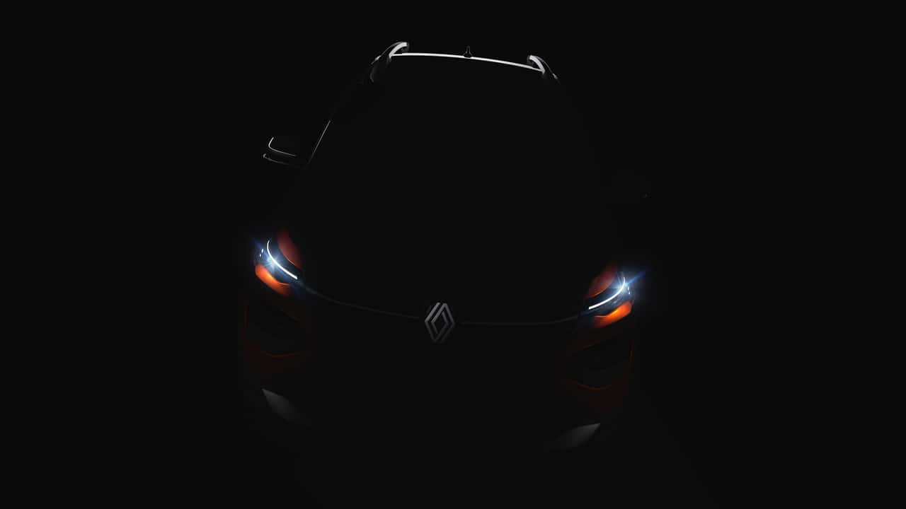 renault teases kardian crossover with brand’s new lighting pattern