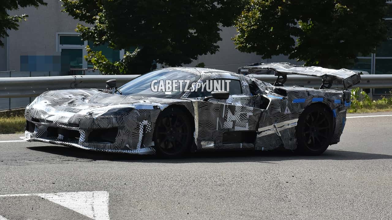 ferrari hypercar spotted with microphones next to exhaust tips