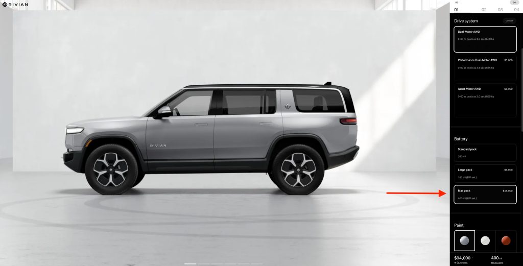 it looks like rivian’s 400+-mile ‘max pack’ is coming very soon
