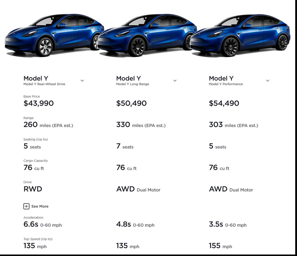 tesla model y gets even cheaper with new $43,990 rwd version