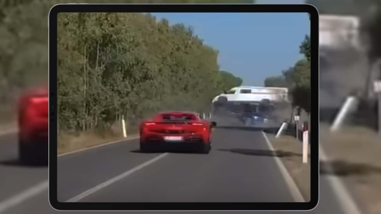 Ferrari Lamborghini Camper Crash
