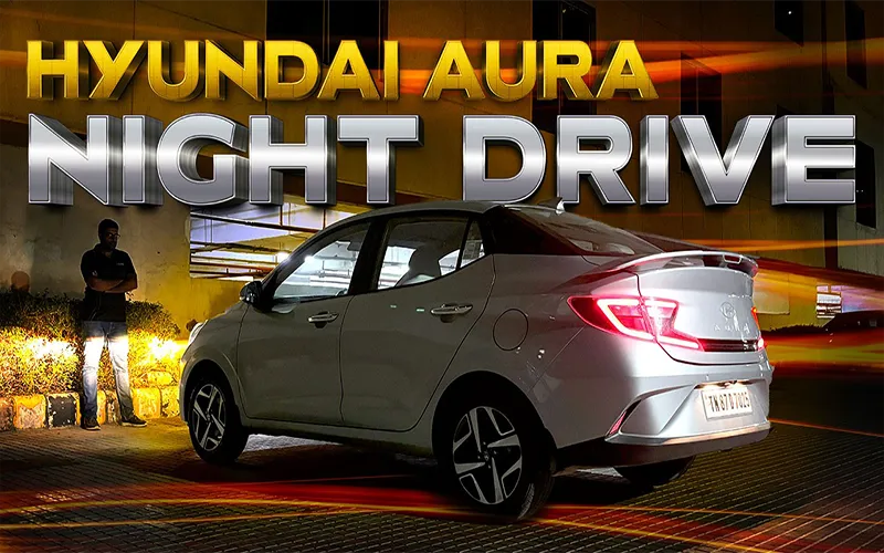 Hyundai Aura Projector Headlamps & Parking Camera Review At Night | The Sensible Review | Sep 2023