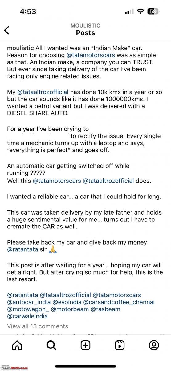 Many issues with my Altroz: Unhappy with Tata service centre's response, Indian, Member Content, Tata Altroz, Tata Motors, Service Centers & Workshops