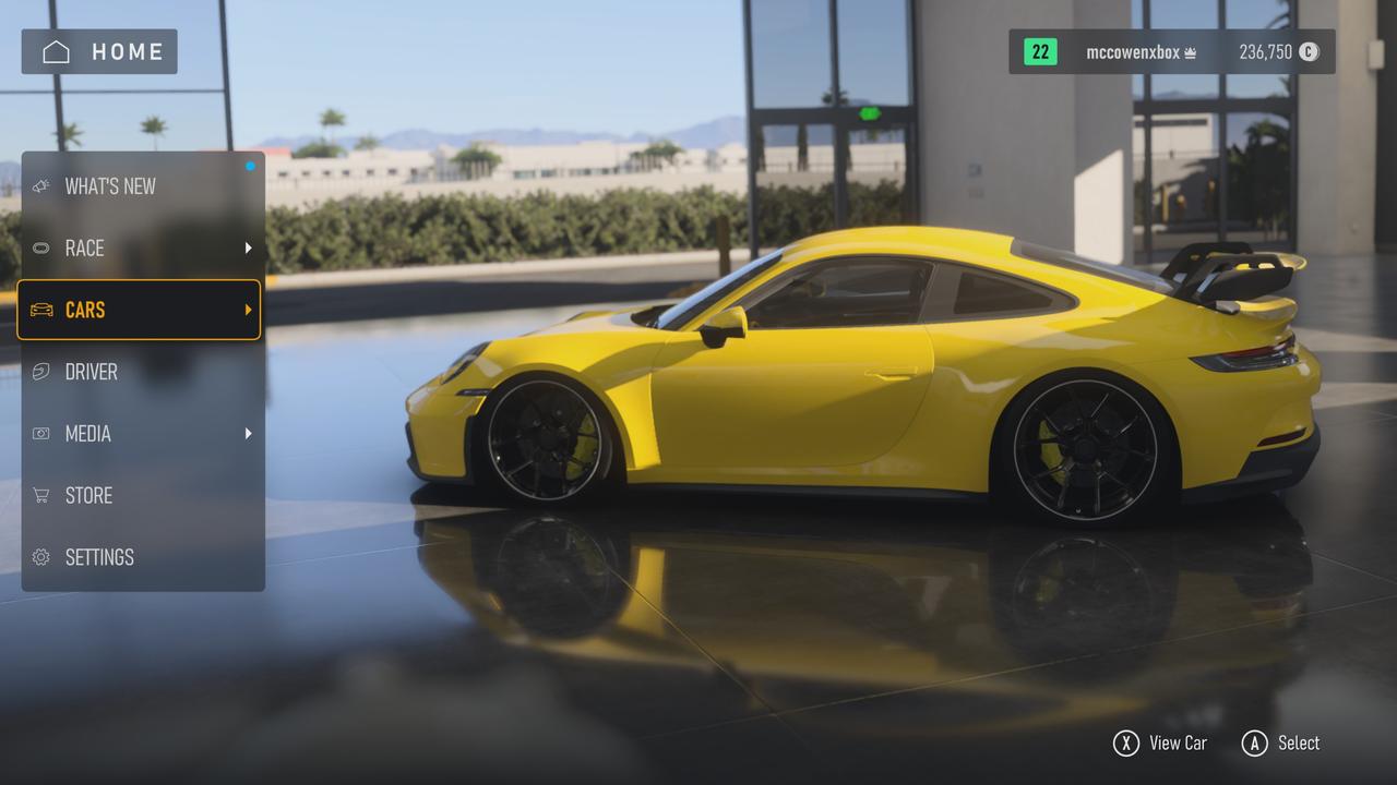 A new menu structure allows you to park favourite cars in a showroom., The GT3 feels and sounds spectacular on circuit in Forza Motorsport., Technology, Motoring, Motoring News, Forza Motorsport Xbox racing game review