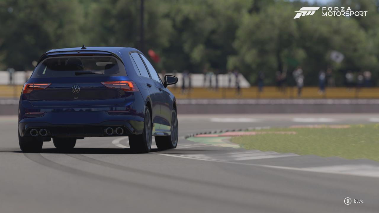 The new VW’s Golf R’s handling has been accurately replicated., Something about the Nissan GT-R model looks off …, The game has a couple of old V8 Supercars, but no Aussie circuits., Forza Motorsport has a handful of Australian muscle cars, captured in explicit detail., As in real life, the Audi RS4 feels planted, if a little dull on track., The game feels great, whether you play with a gamepad or wheel., The M4’s spikily boosted engine and ZF auto gearbox are well replicated, but the graphics can be a let-down., As in real-life, the Lamborghini Huracan represents a thrilling drive., Forza Motorsport focuses on road cars more than racing machines., The AMG GT R feels fantastic to drive, but this in-game photo from a foggy Mugello circuit looks strangely flat., As in real life, the 911 Carrera has more approachable handling than the exacting GT3., A new menu structure allows you to park favourite cars in a showroom., The GT3 feels and sounds spectacular on circuit in Forza Motorsport., Technology, Motoring, Motoring News, Forza Motorsport Xbox racing game review