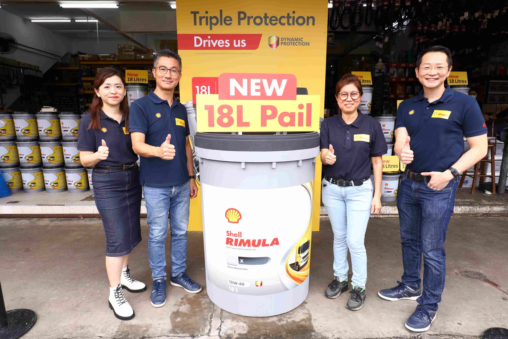 Shell Rimula R4X engine oil now comes in 18-litre pail