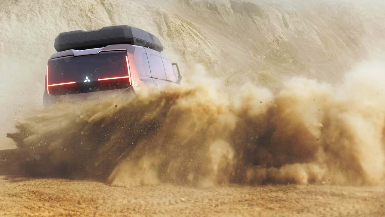 mitsubishi off-road minivan teased for japan mobility show debut