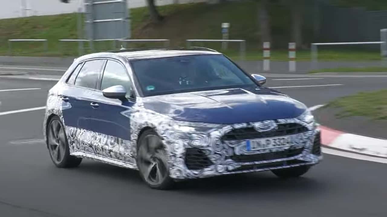 2024 Audi A3 Sportback facelift screenshot from spy video