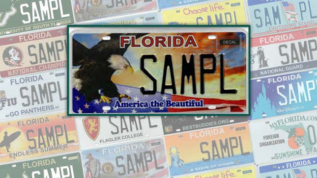 An image showing a personalised license plate design from Florida