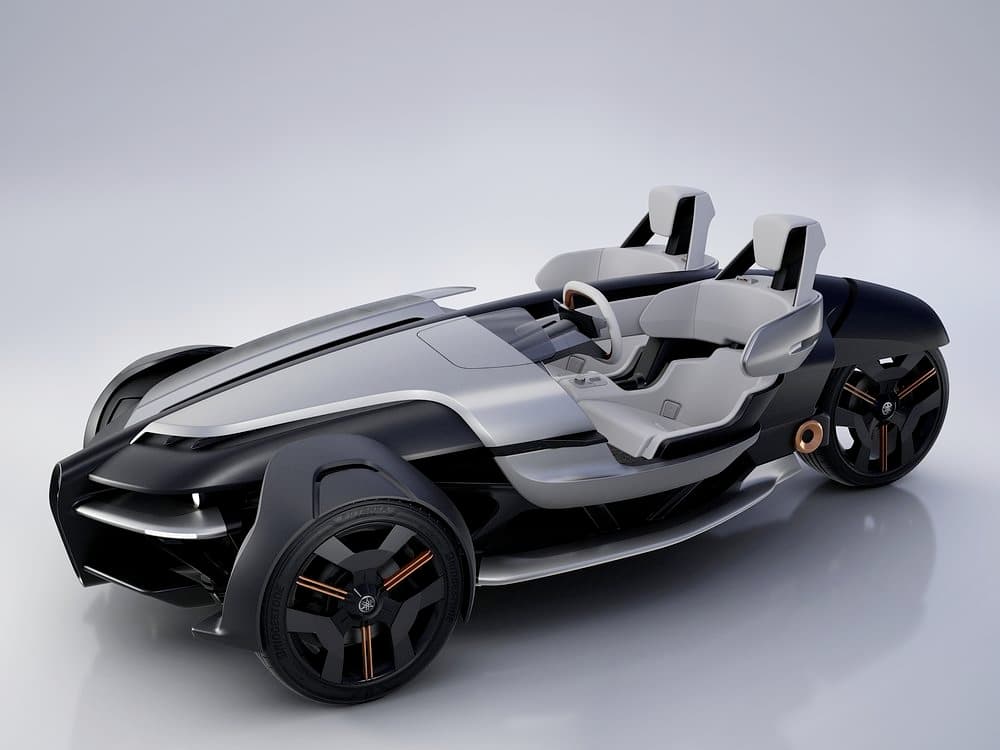 yamaha unveils new three-wheeled electric vehicle with triple-wheel steering