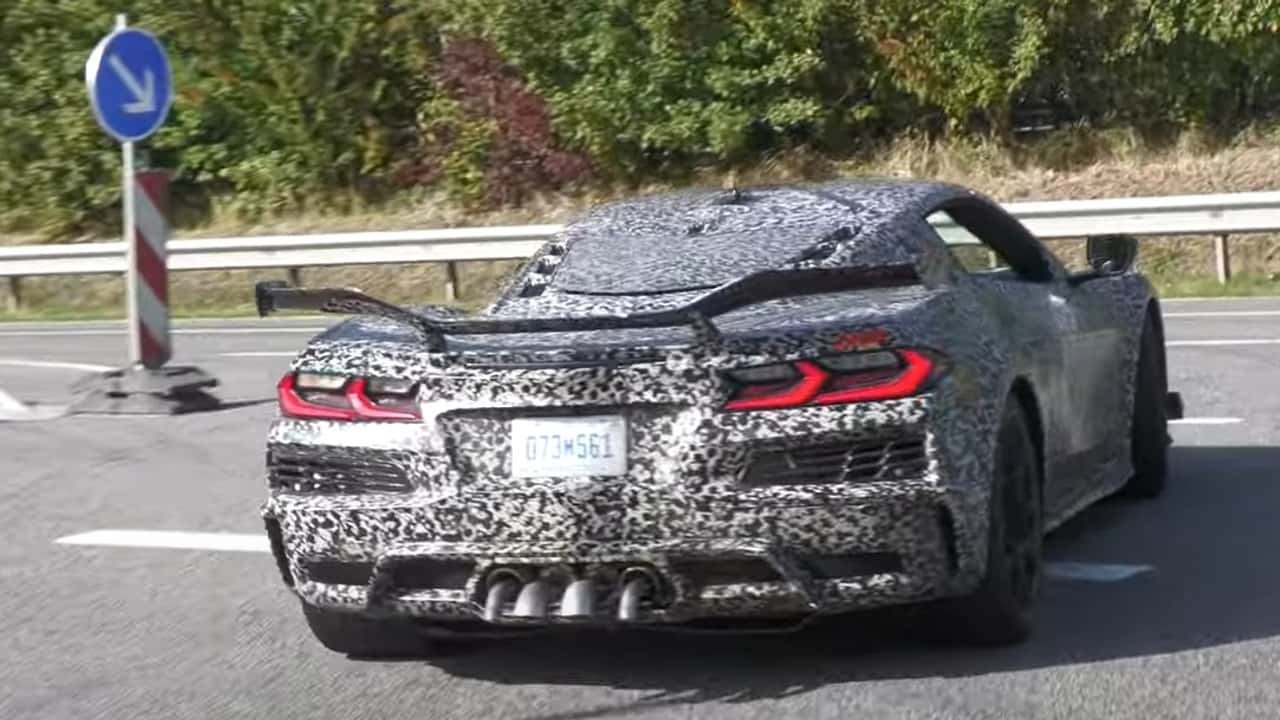 2025 Chevrolet Corvette ZR1 screenshot from spy video