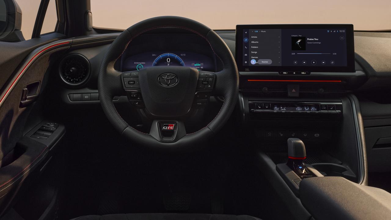 The cabin has lots of tech features., All models will use hybrid power only., The C-HR has a bigger focus on design than other SUVs., The new C-HR will arrive in showrooms early next year., Technology, Motoring, Motoring News, 2024 Toyota C-HR Australian details revealed