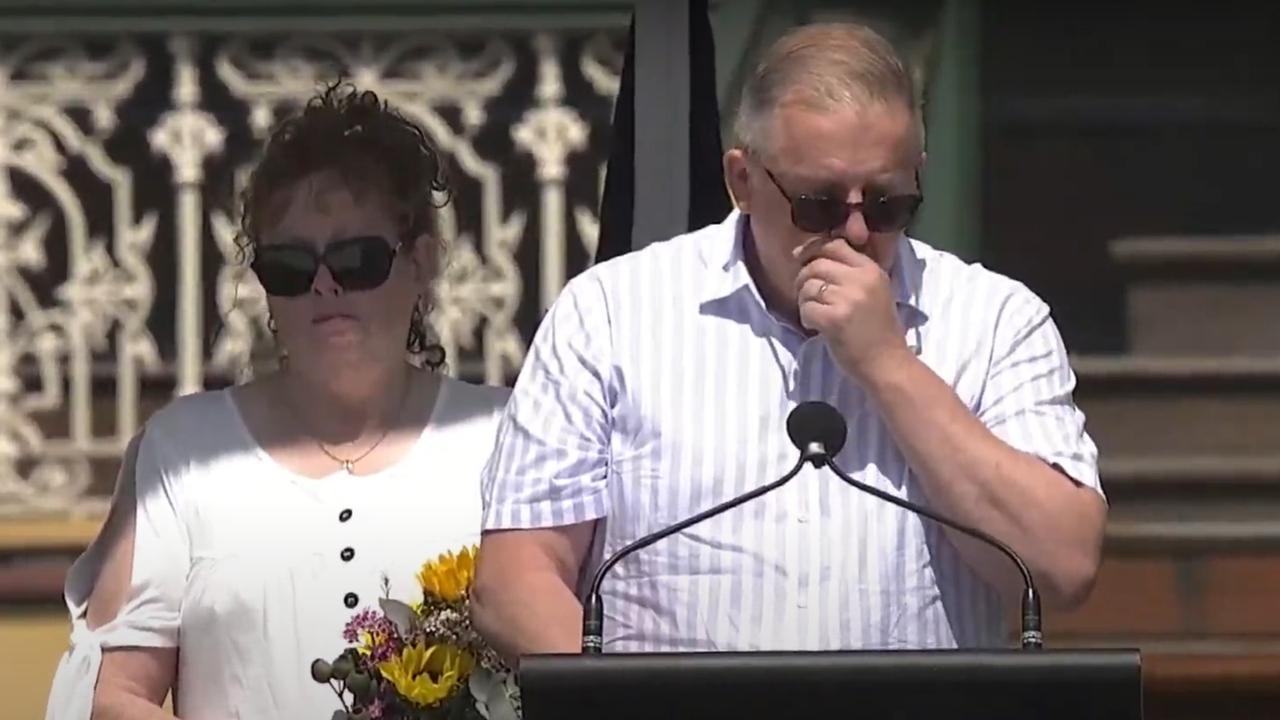Darcy Bulman’s father Warren speaking at the memorial for victims of the Hunter Valley bus tragedy. Picture: Supplied via NCA NewsWire, National, NSW & ACT, News, Families’ touching tributes for victims of Hunter Valley bus tragedy