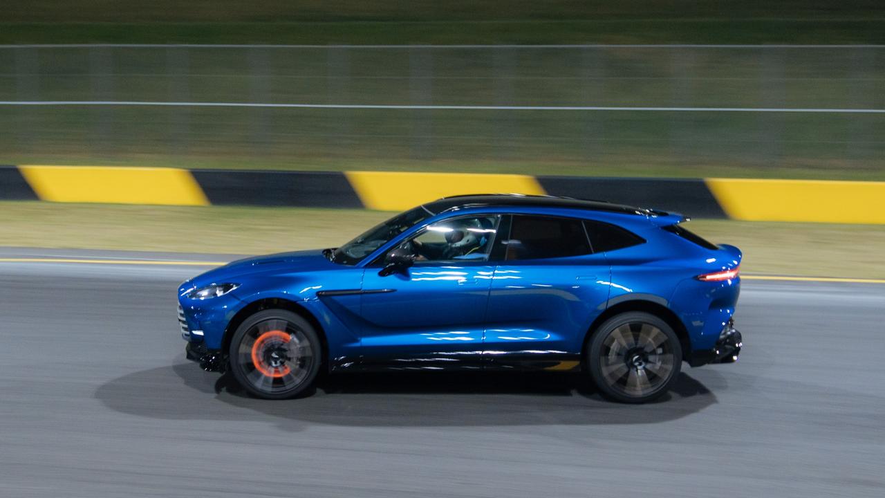 Carbon ceramic brakes do a sensational job of stopping the DBX., Aston Martin's DBX 707 is for fast families, The Aston Martin DBX 707 is one of the world’s fastest and most luxurious SUVs., Technology, Motoring, Motoring News, Aston Martin DBX 707 tested on track