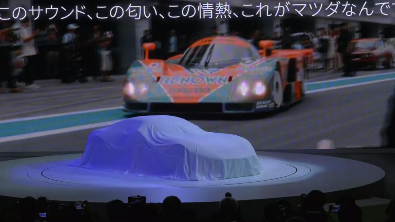 Rotary power helped Mazda win Le Mans in 1991., The retro-modern cabin has a simple look., The concept builds on the heritage of Mazda’s MX-5 and RX-7., The Mazda Iconic SP Concept Car debuted at the Tokyo motor show., Technology, Motoring, Motoring News, Next-gen Mazda MX-5 concept debut in Japan