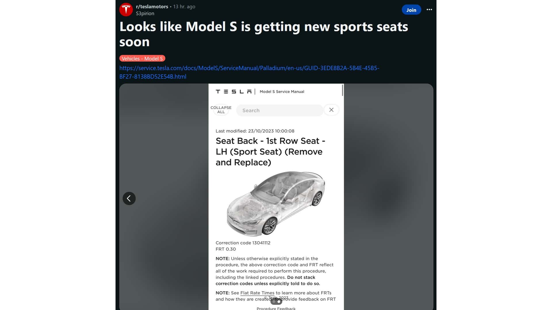 the tesla model s might get sports seats but the internet doesn’t like them